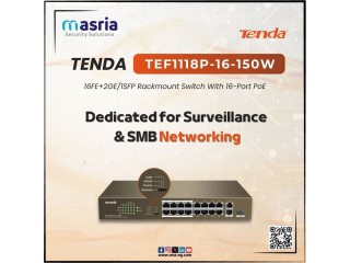 سويتش TENDA TEF1118P-16-150W هو الحل العملي لأي نظام مراقبة أو شبكة