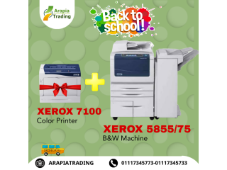 الة تصوير ليزر أسود 75\5855 xerox +طابعة ليزر الوان الوان 7100 xerox