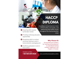 الماجـستير المهني في الجودة وسـلامة الغـذاء HACCP